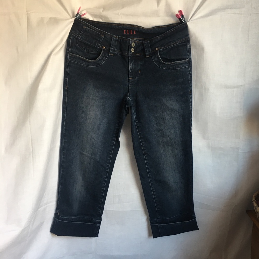 Elle Denim Dark Wash Capri
